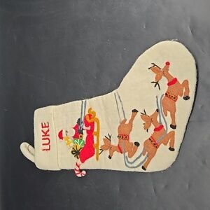 NEW LUKE Pottery Barn Christmas Holiday Stocking Wool